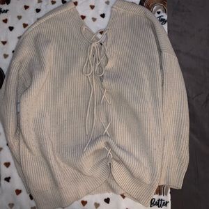 EARTHBOUND lace up oversized sweater